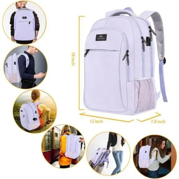 TRAVEL Laptop Backpack Lavender Purple - Picture 7 of 8